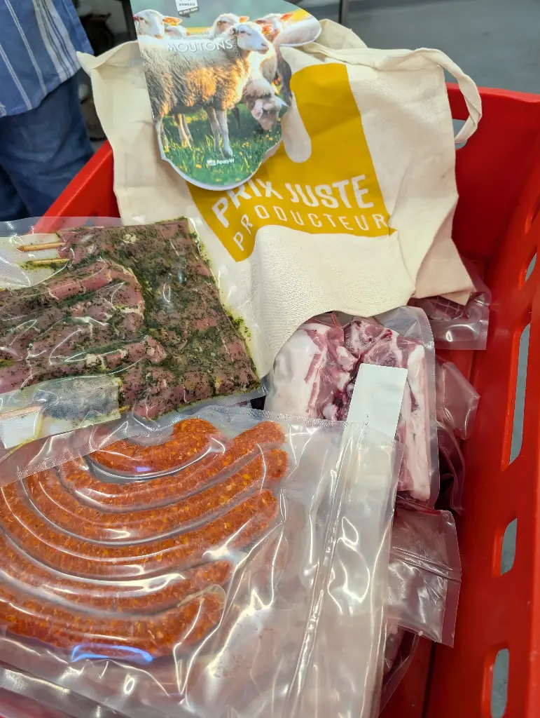 Colis d'agneau BBQ (5kg - 19€/kg) (Coupé en 2 *500g, Nature, En côtes séparées)