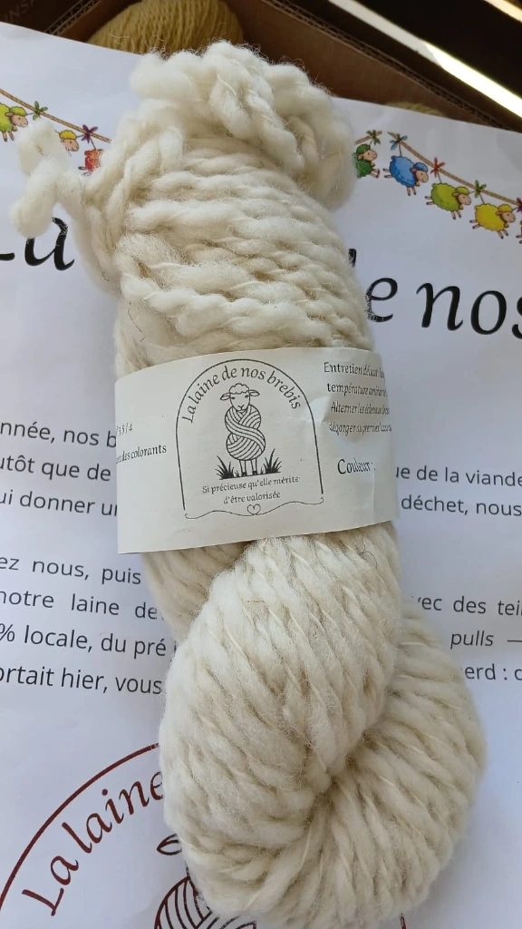 Écheveau de laine Marchal — teinte naturelle - Aiguille N°8